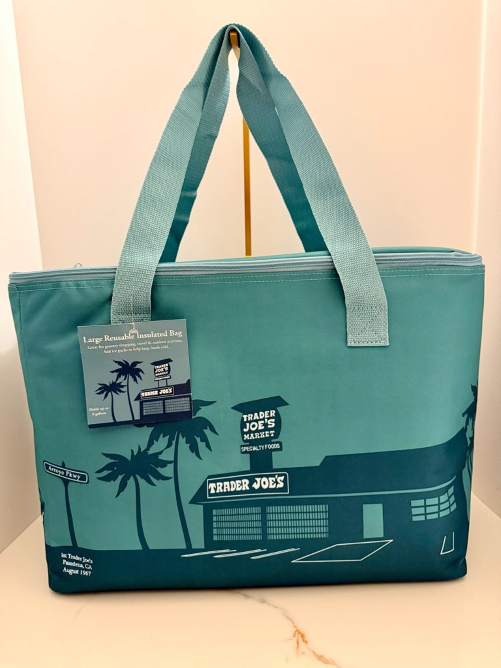 Trader Joe’s Large Reusable Insulated Bag New Spring 2026 Dusty Blue 8 Gallons